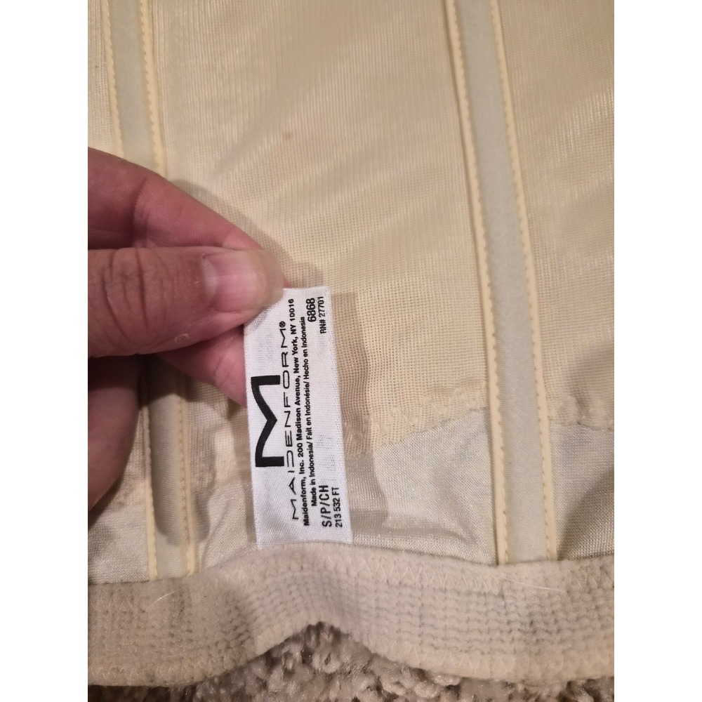 Maidenform Flexees Waist Nipper Cincher Ivory Floral Jacquard 6868 Small - Picture 3 of 5